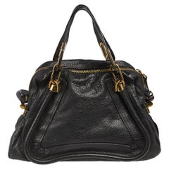 Chloe Black Leather Medium Paraty Shoulder Bag