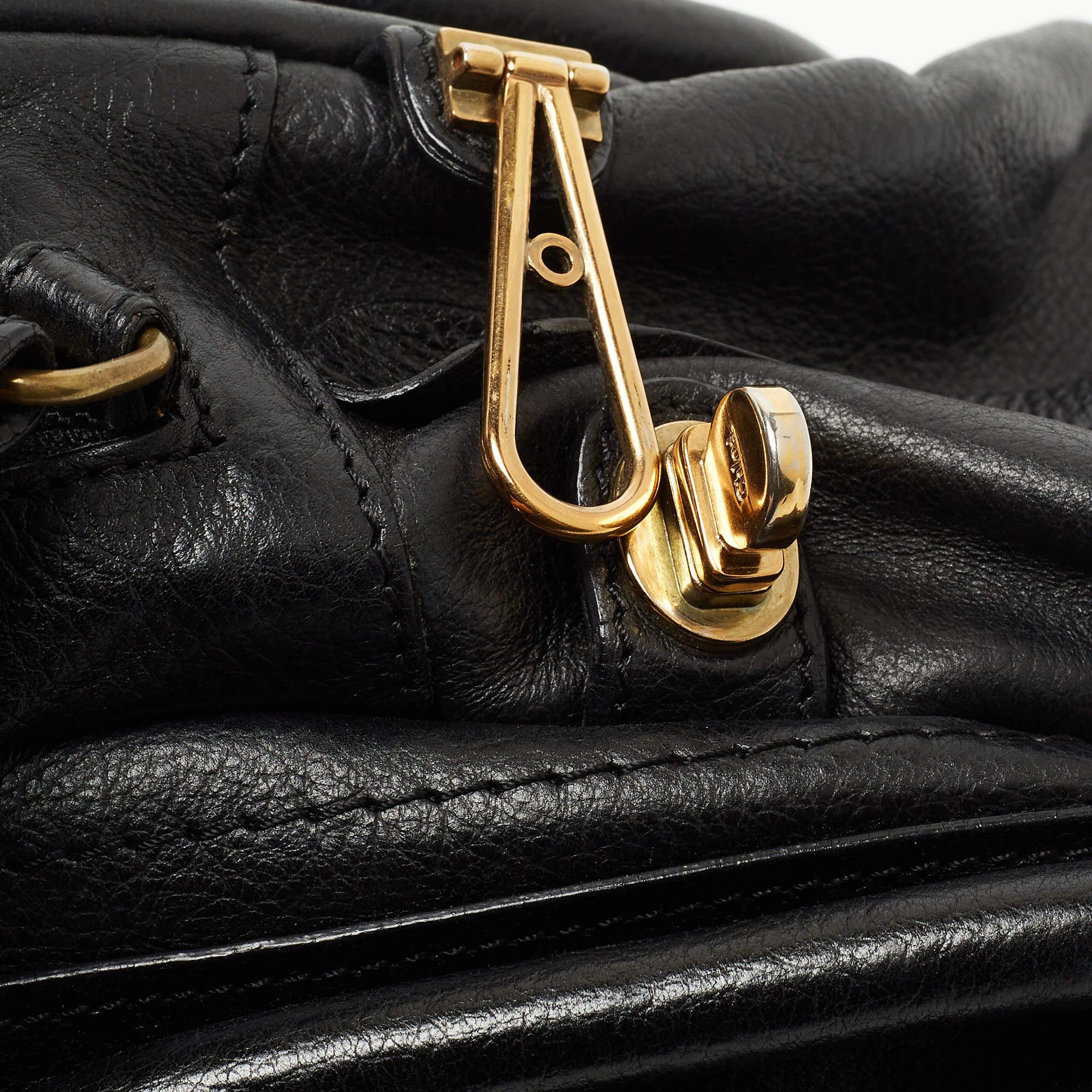 Chloe Black Leather Medium Paraty Shoulder Bag In Good Condition In Dubai, Al Qouz 2
