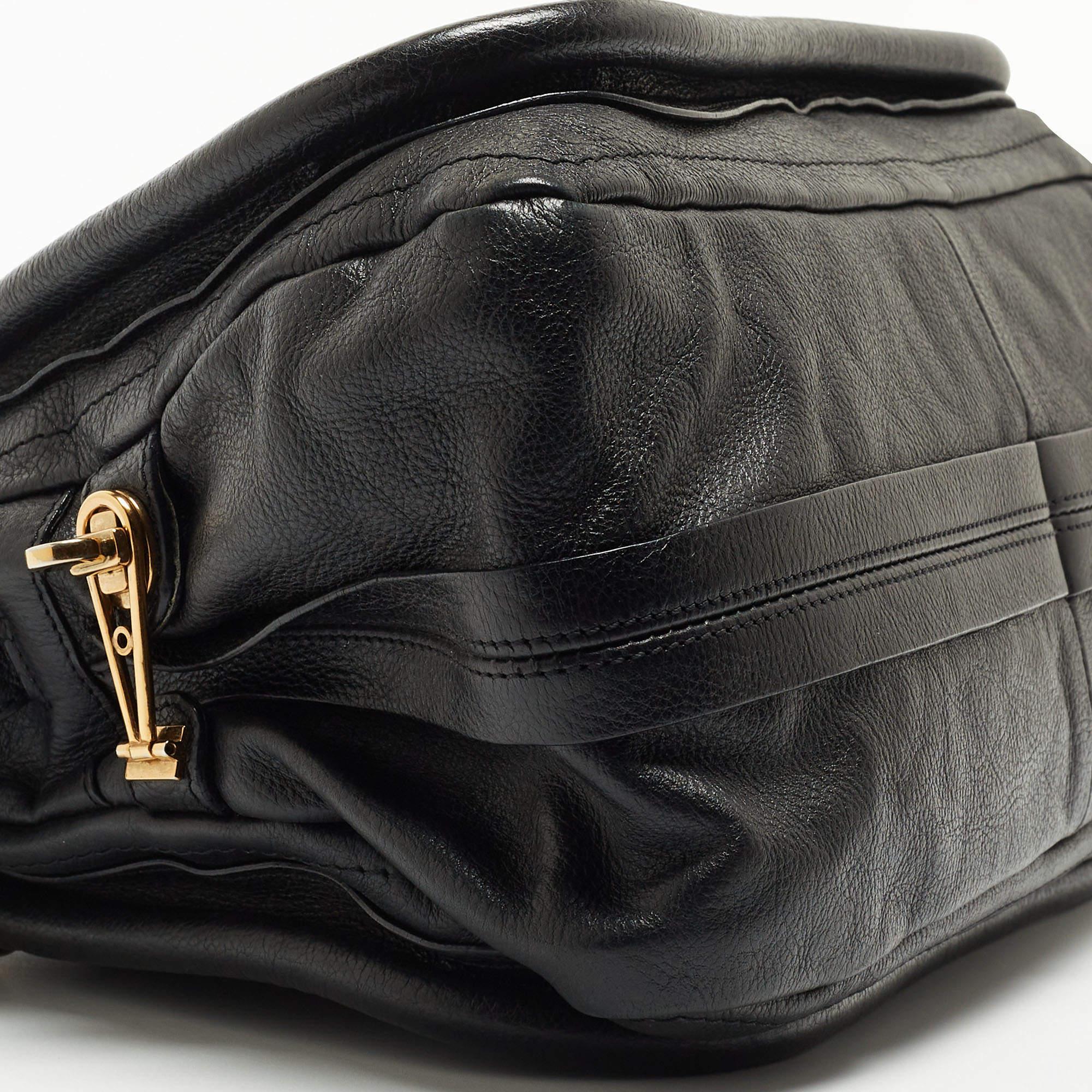 Chloe Black Leather Medium Paraty Shoulder Bag 1