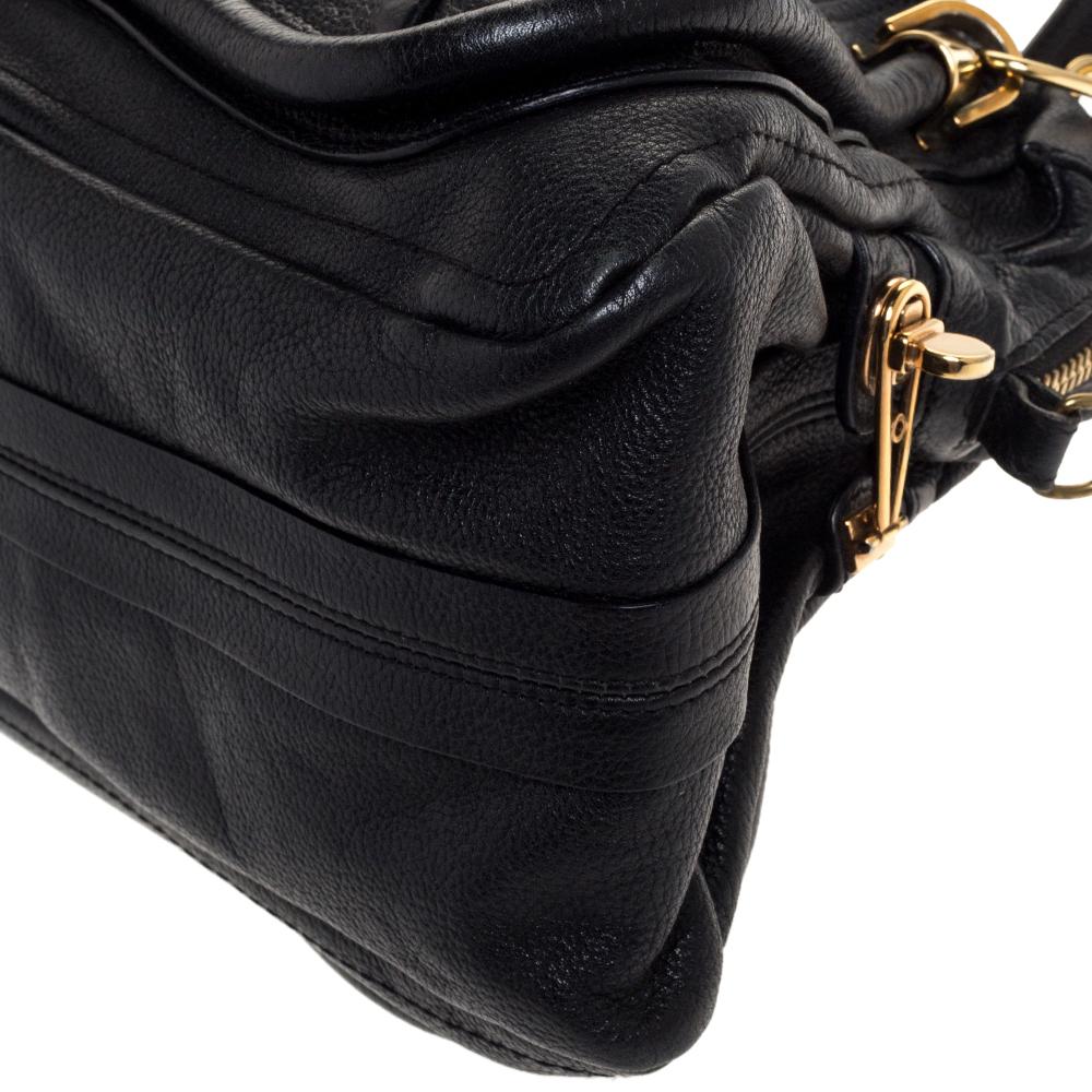 Chloe Black Leather Medium Paraty Shoulder Bag 2