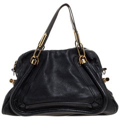 Chloe Black Leather Medium Paraty Shoulder Bag