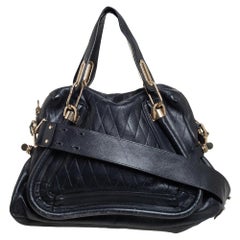 Chloe Black Leather Medium Paraty Shoulder Bag