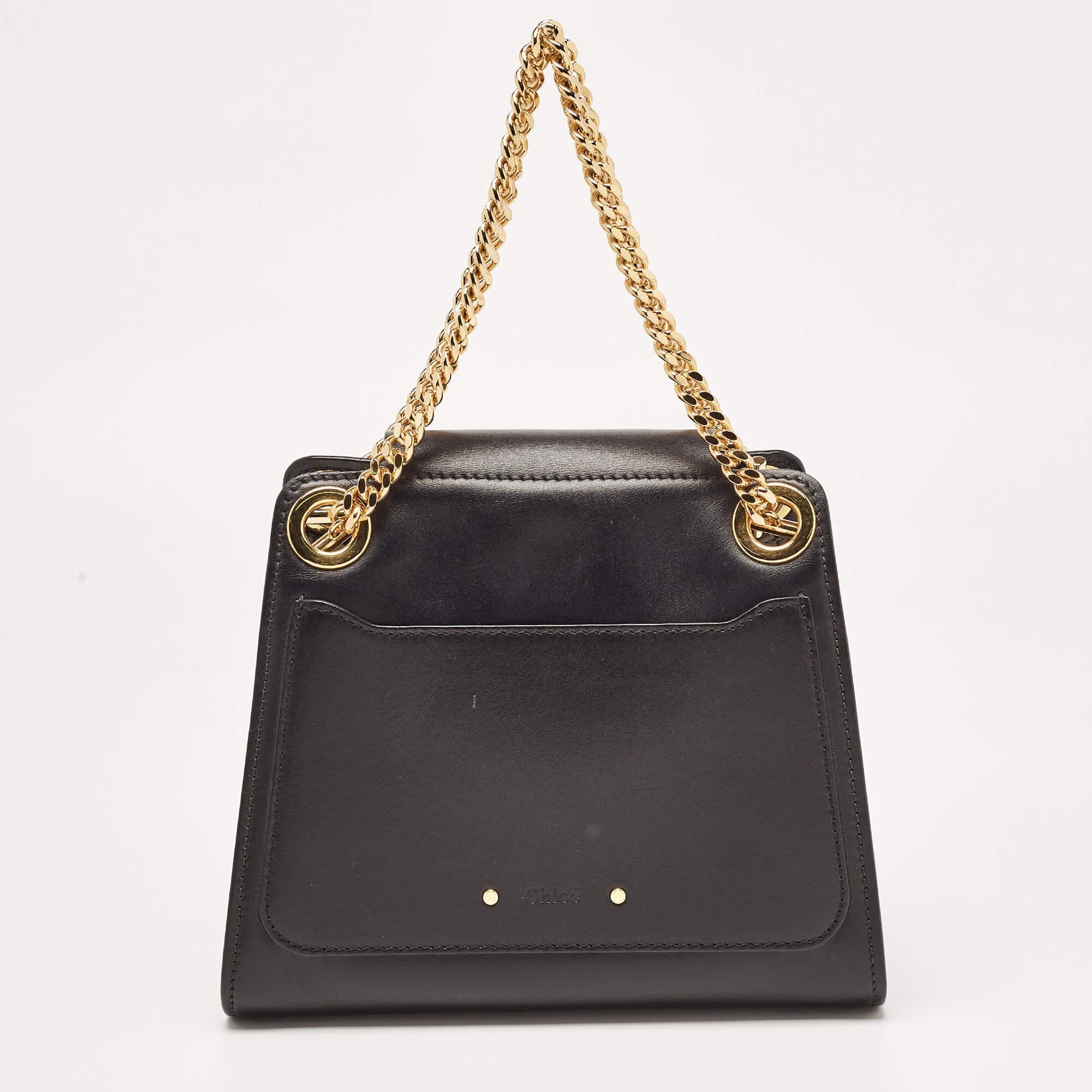 Chloé Black Leather Mini Annie Shoulder Bag For Sale 8