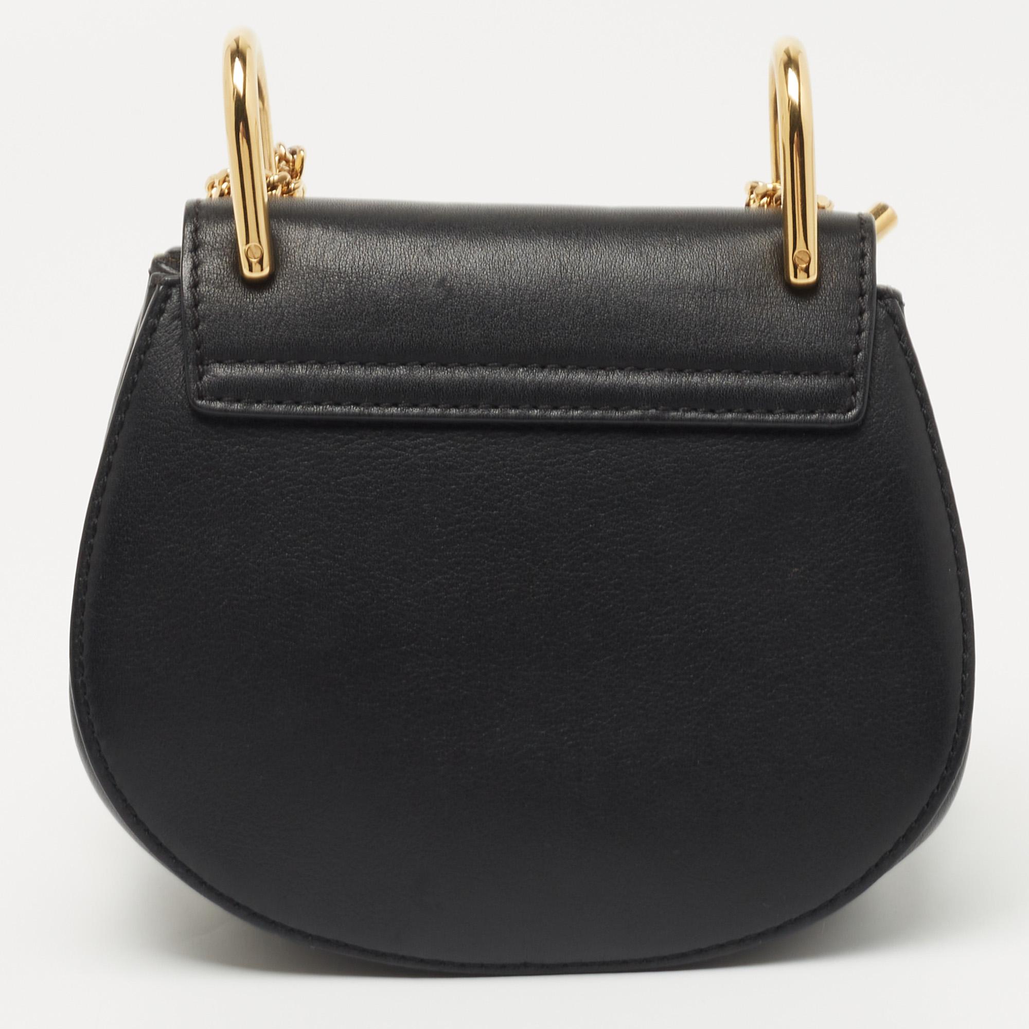 Chloe Black Leather Mini Drew Embellished Crossbody Bag 3