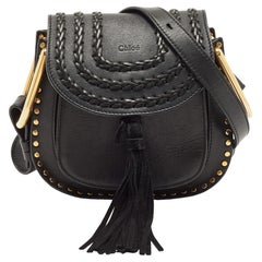 Mini sac à bandoulière Hudson en cuir noir de Chloe