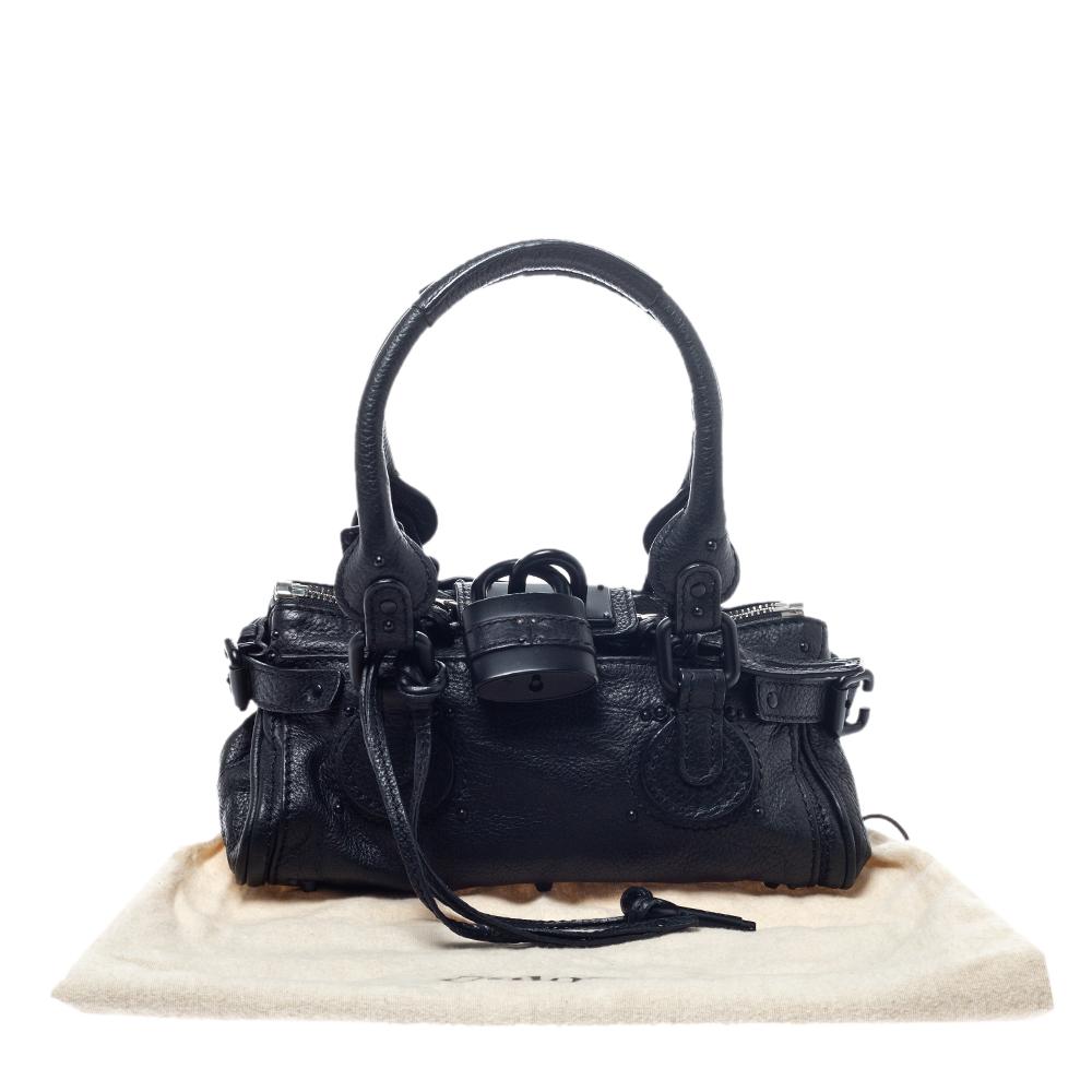 Chloe Black Leather Mini Paddington Bag 8