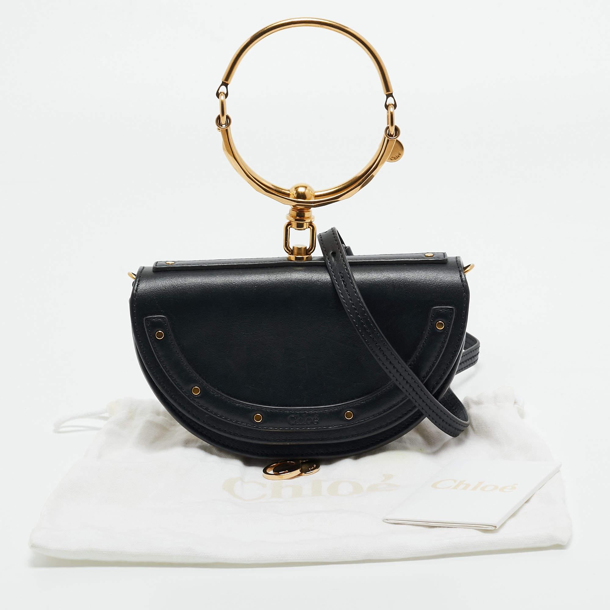 Chloé Black Leather Nile Bracelet Minaudiere Crossbody Bag 9