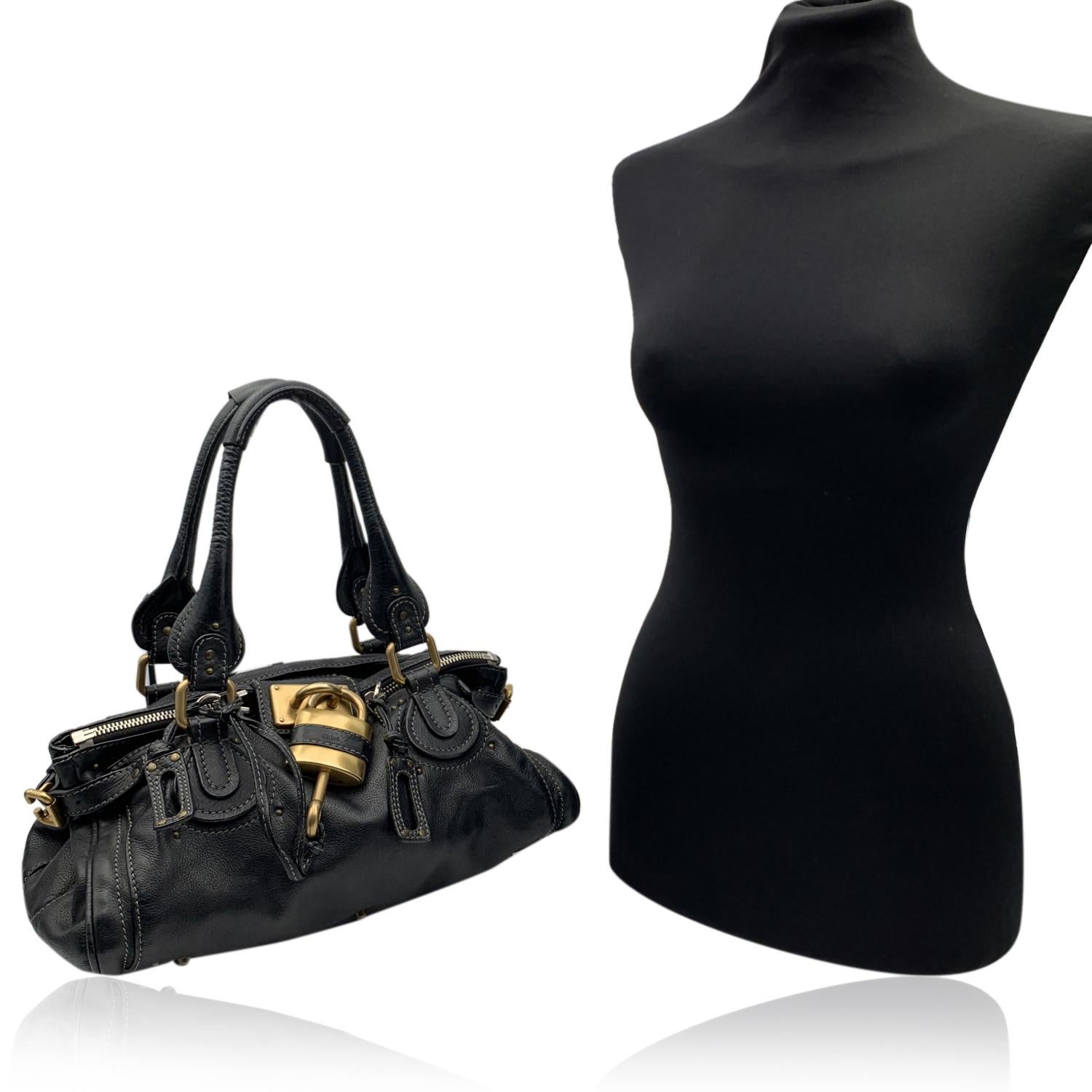 Chloe Borsa Paddington in pelle nera Tote Satchel Handbag In condizioni ottime a Rome, Rome