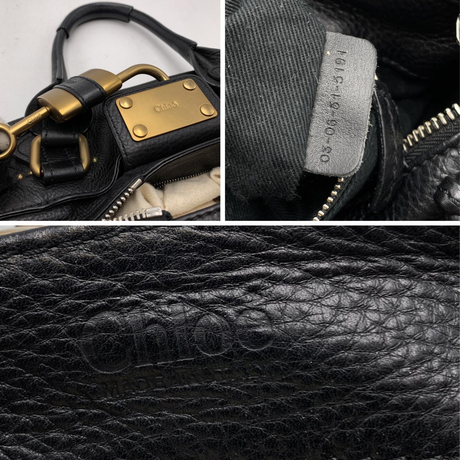Women's Chloe Black Leather Paddington Bag Tote Satchel Handbag