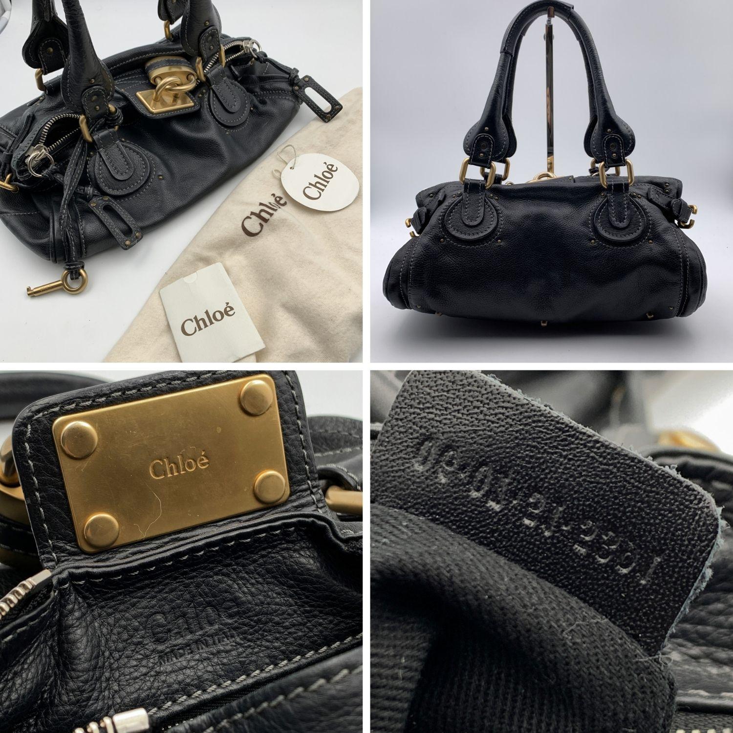 Chloe Borsa Paddington in pelle nera Tote Satchel Handbag 1