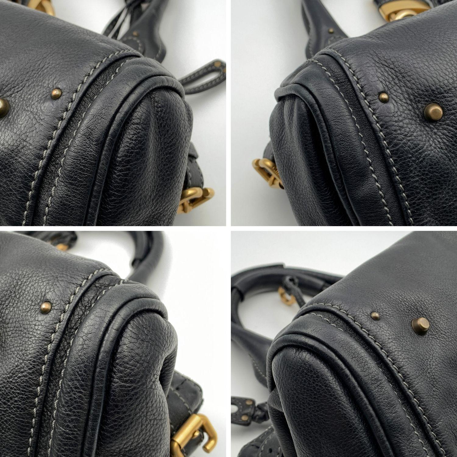 Chloe Borsa Paddington in pelle nera Tote Satchel Handbag 2