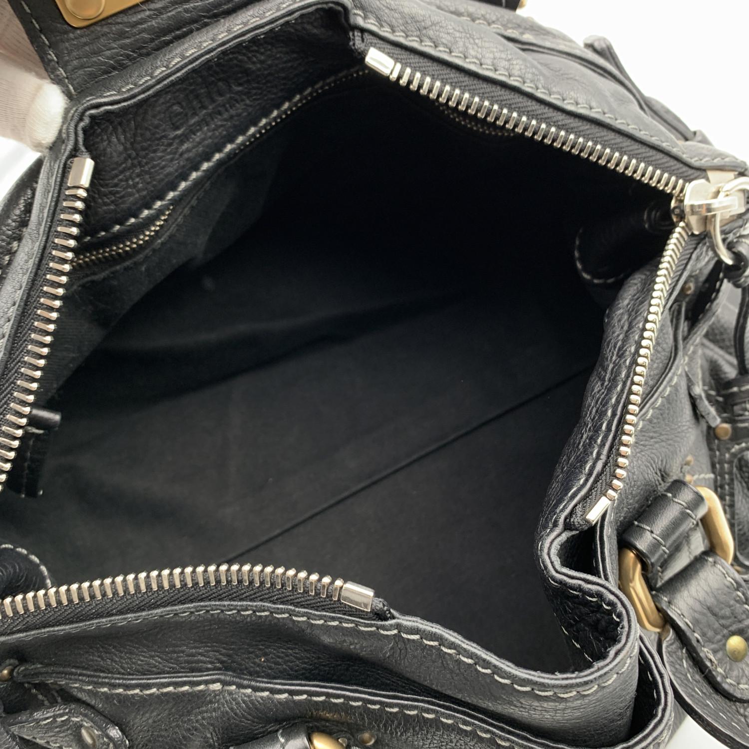 Chloe Borsa Paddington in pelle nera Tote Satchel Handbag 3