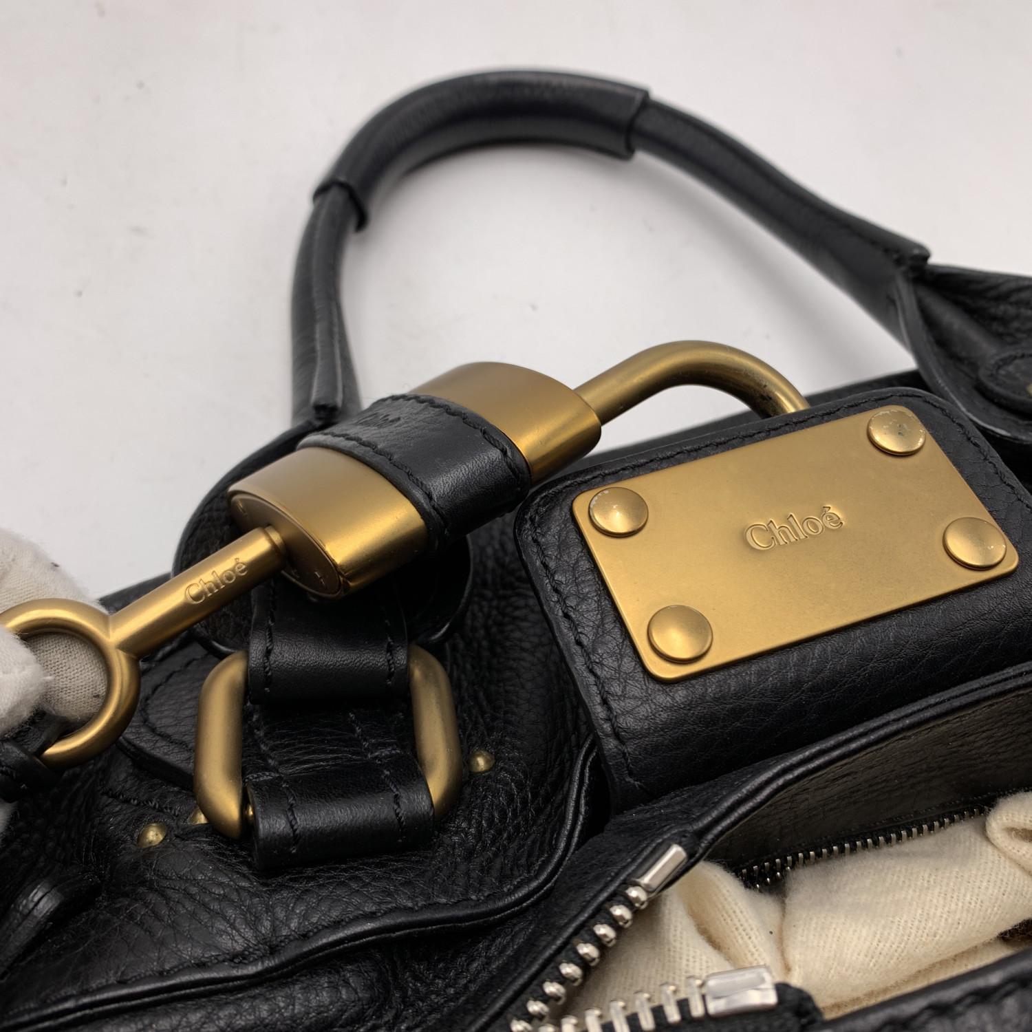 Chloe Black Leather Paddington Bag Tote Satchel Handbag 3