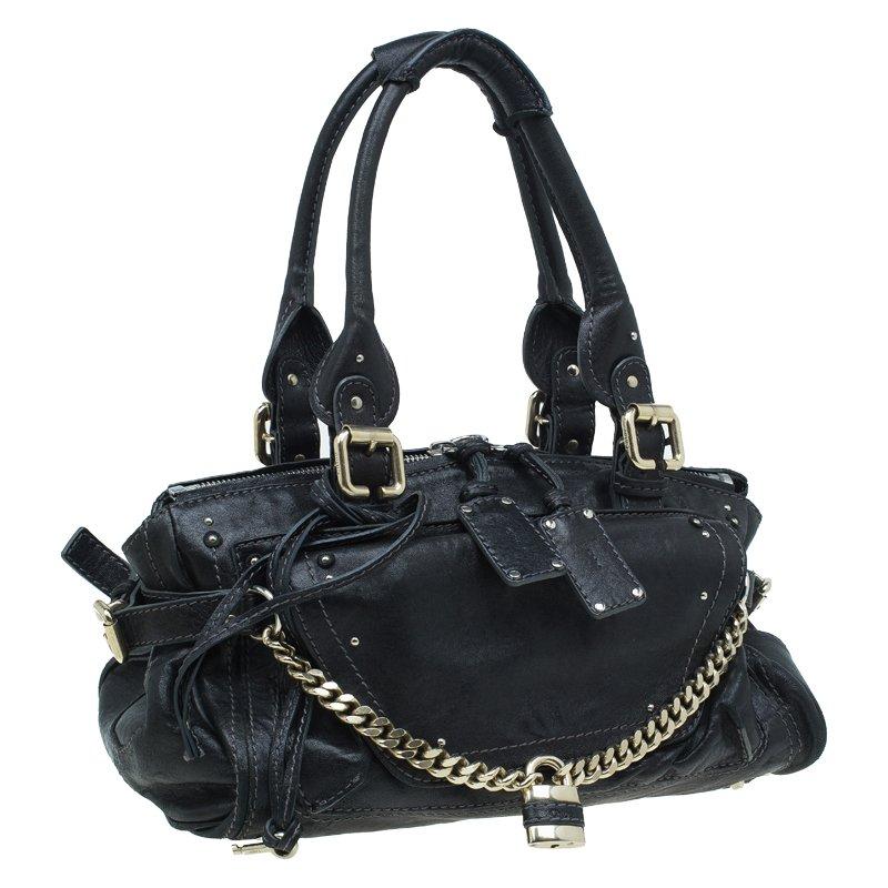 Chloe Black Leather Paddington Capsule Satchel In Good Condition In Dubai, Al Qouz 2