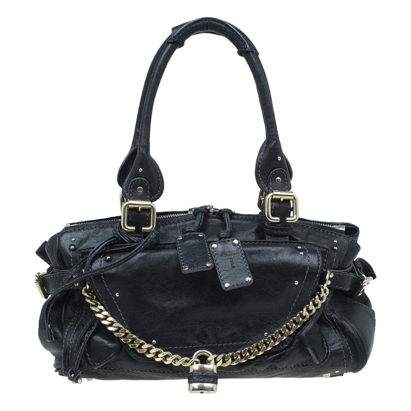 Chloe Black Leather Paddington Capsule Satchel