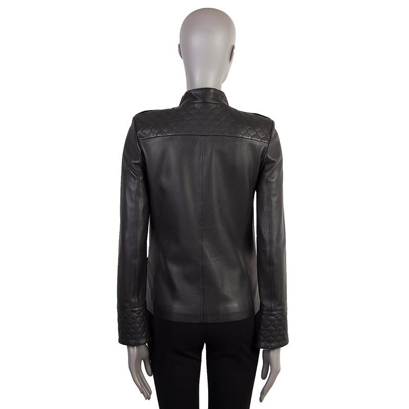 CHLOE black leather QUILT DETAILED Jacket 34 XXS 1