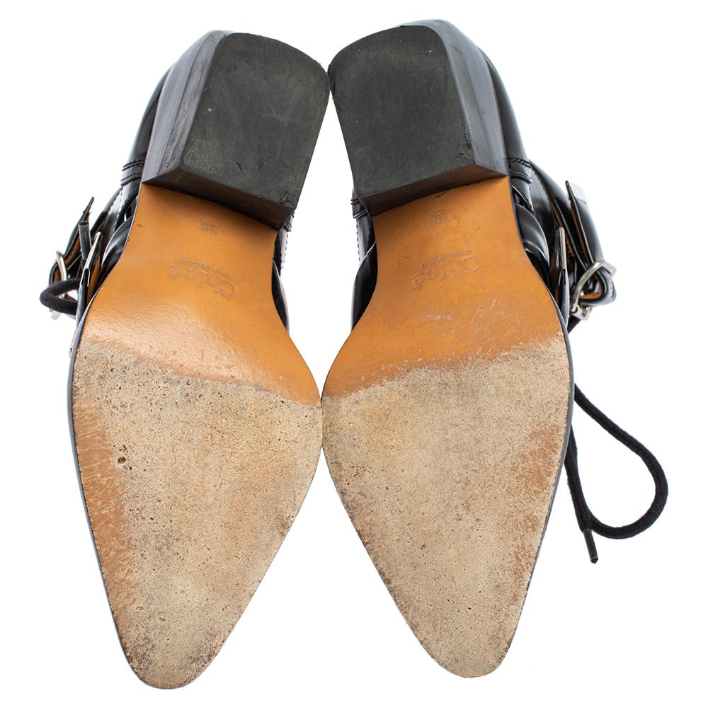 Chloe Schwarze Leder-Rylee-Stiefeletten Größe 36 Damen