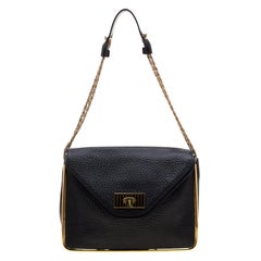 Chloe Black Leather Sally Medium Shoulder Bag