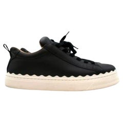Chloe Black leather Scalloped Lauren Sneakers