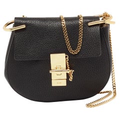 Chloe Black Leather Small Drew Shoulder Bag