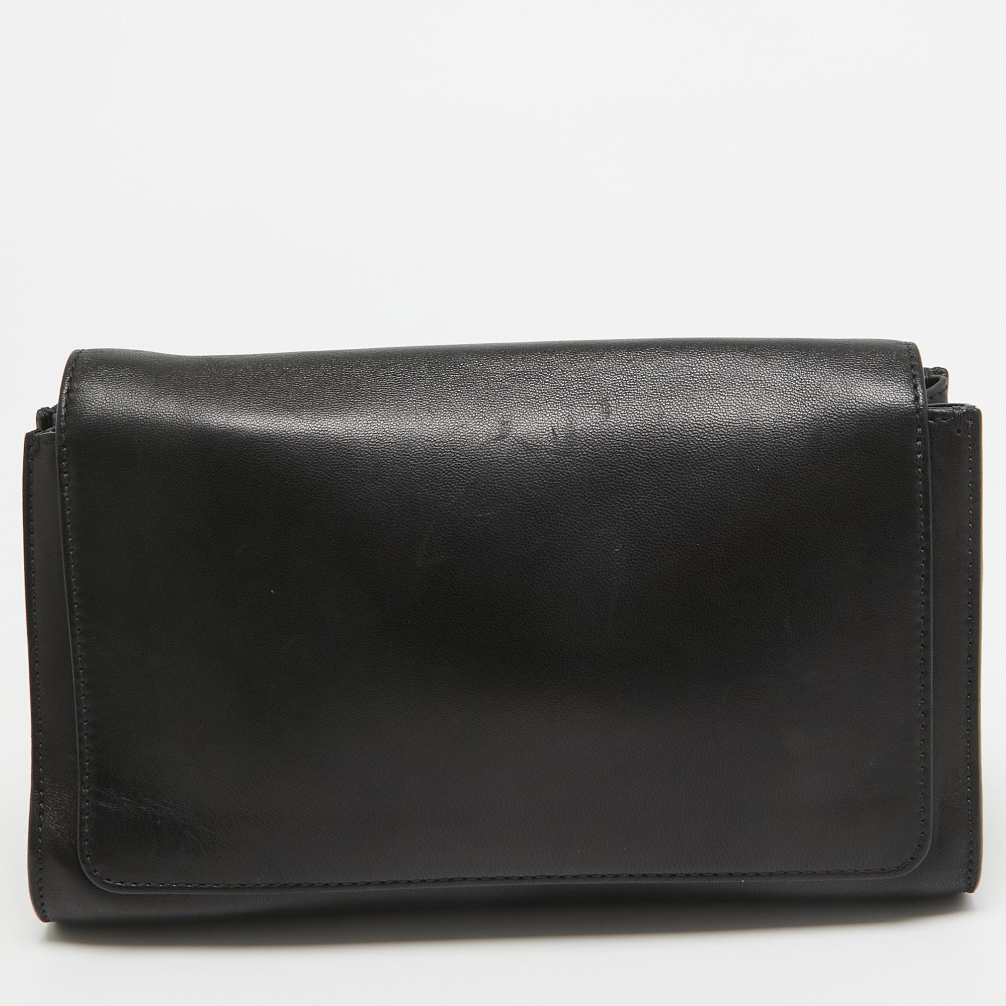Women's Chloe Black Leather Small Elle Clutch