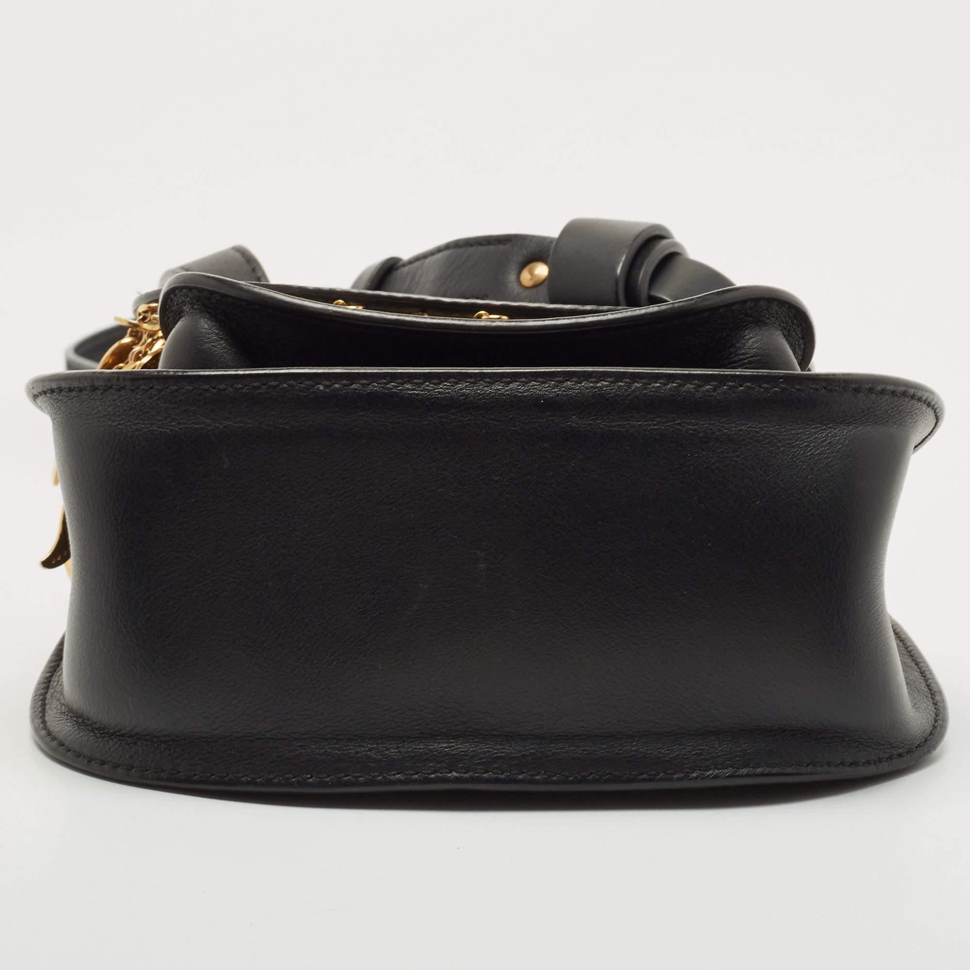 Chloe Black Leather Small Embellished Hudson Shoulder Bag 1