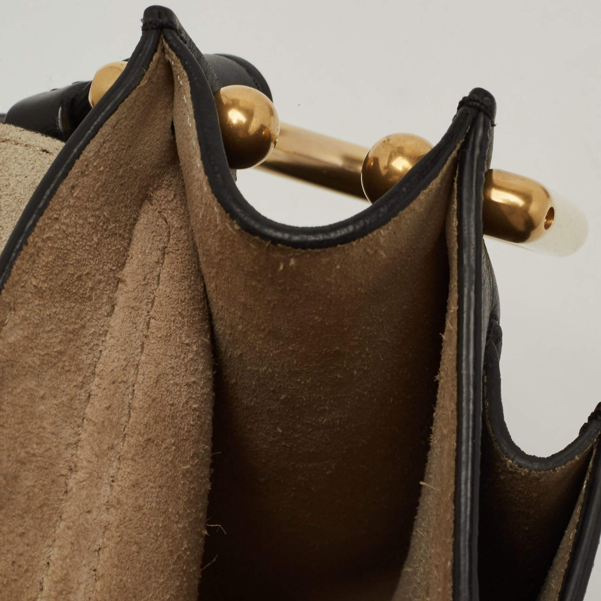 Chloe Black Leather Small Embellished Hudson Shoulder Bag 4