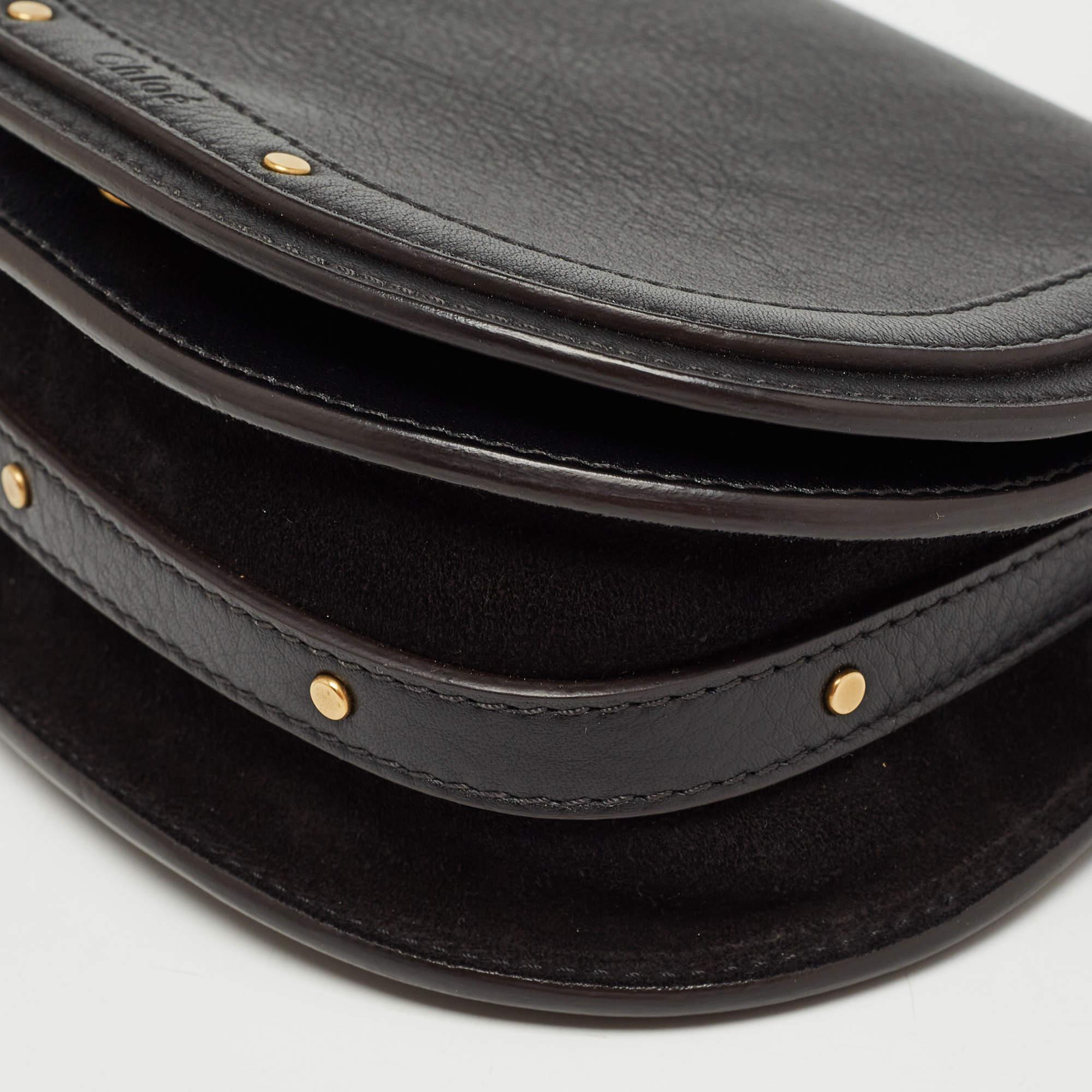 Chloe Black Leather Small Nile Bracelet Bag For Sale 6