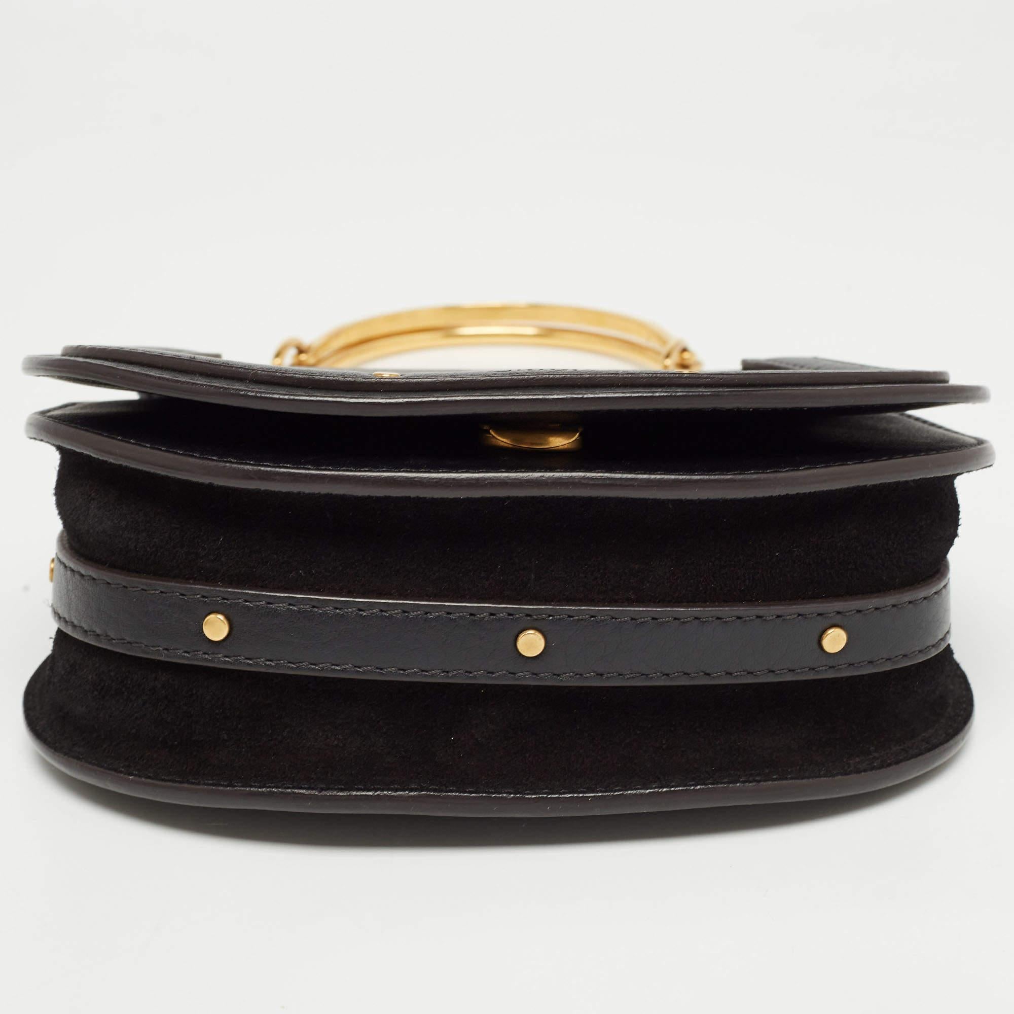 Women's Chloe Black Leather Small Nile Bracelet Bag