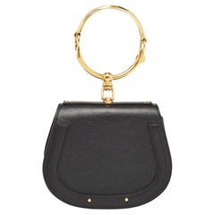 Used Chloe Black Leather Small Nile Bracelet Bag
