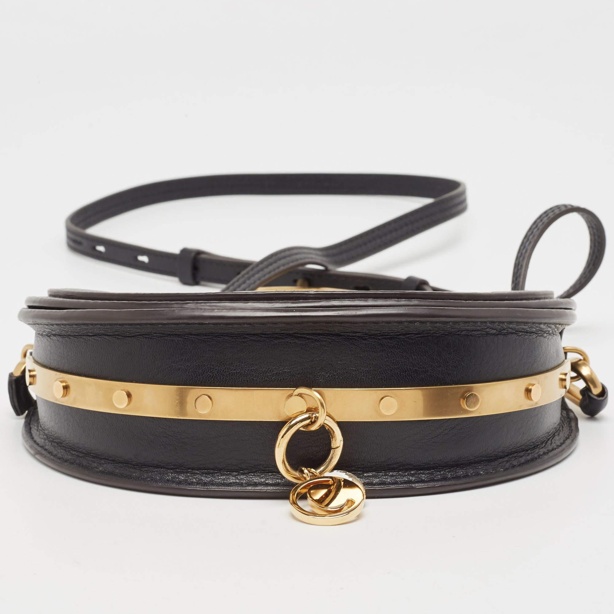 Chloé Black Leather Small Nile Bracelet Minaudiere Crossbody Bag 10