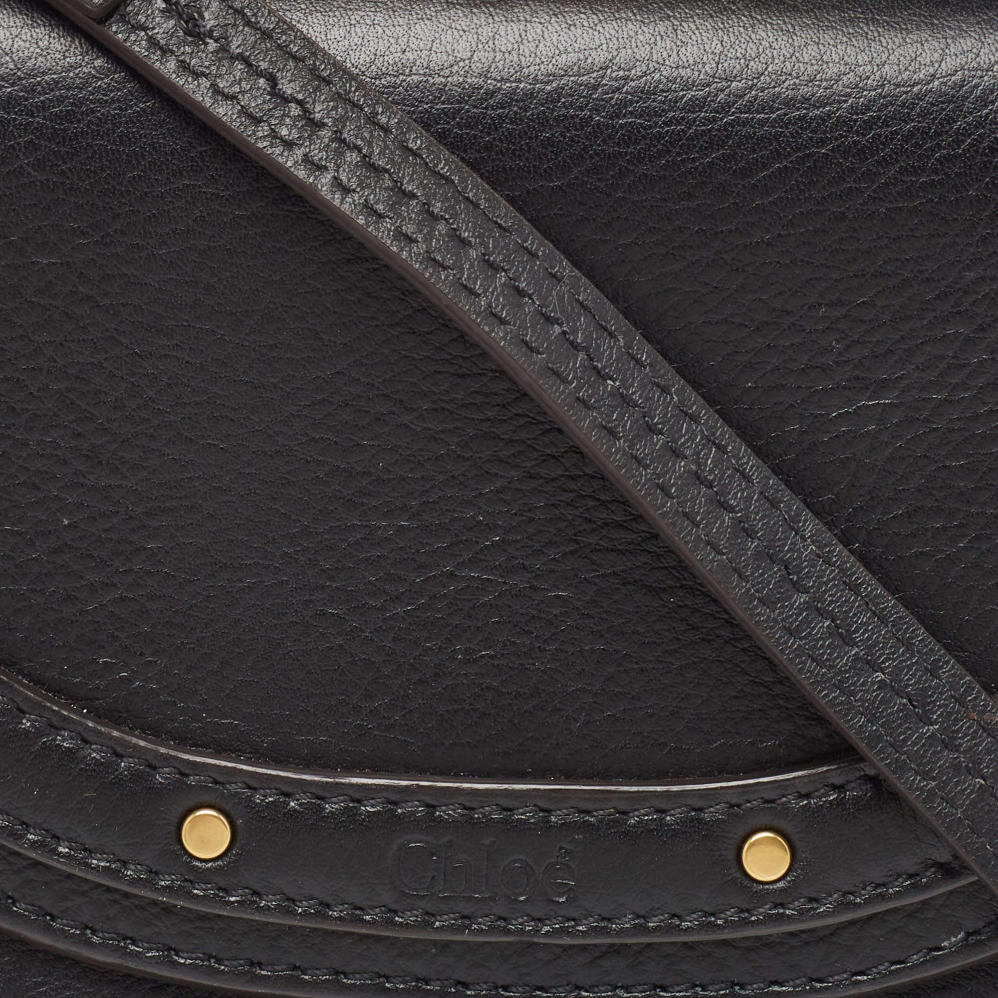 Women's Chloé Black Leather Small Nile Bracelet Minaudiere Crossbody Bag