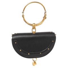 Chloé Black Leather Small Nile Bracelet Minaudiere Crossbody Bag