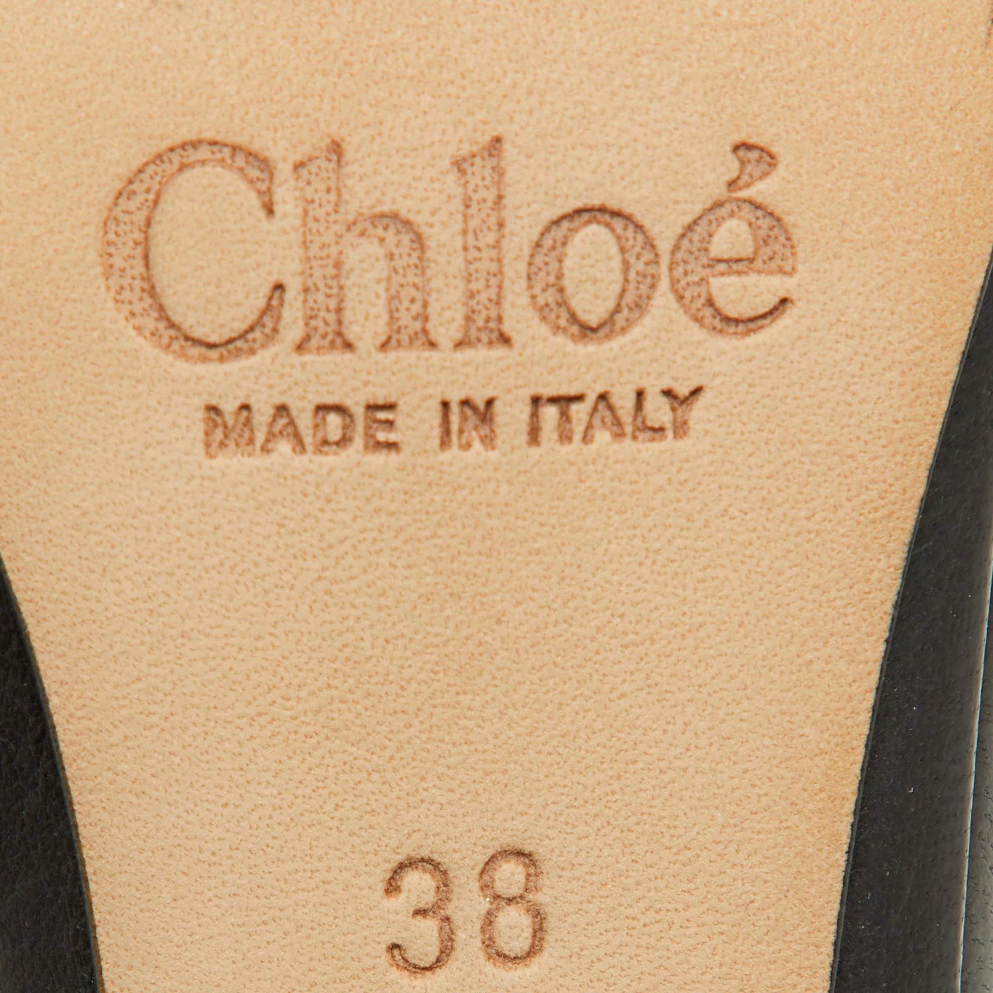 Chloe Black Leather Strappy Ankle Strap Sandals Size 38 For Sale 4
