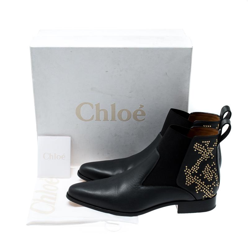womens black studded chelsea boots