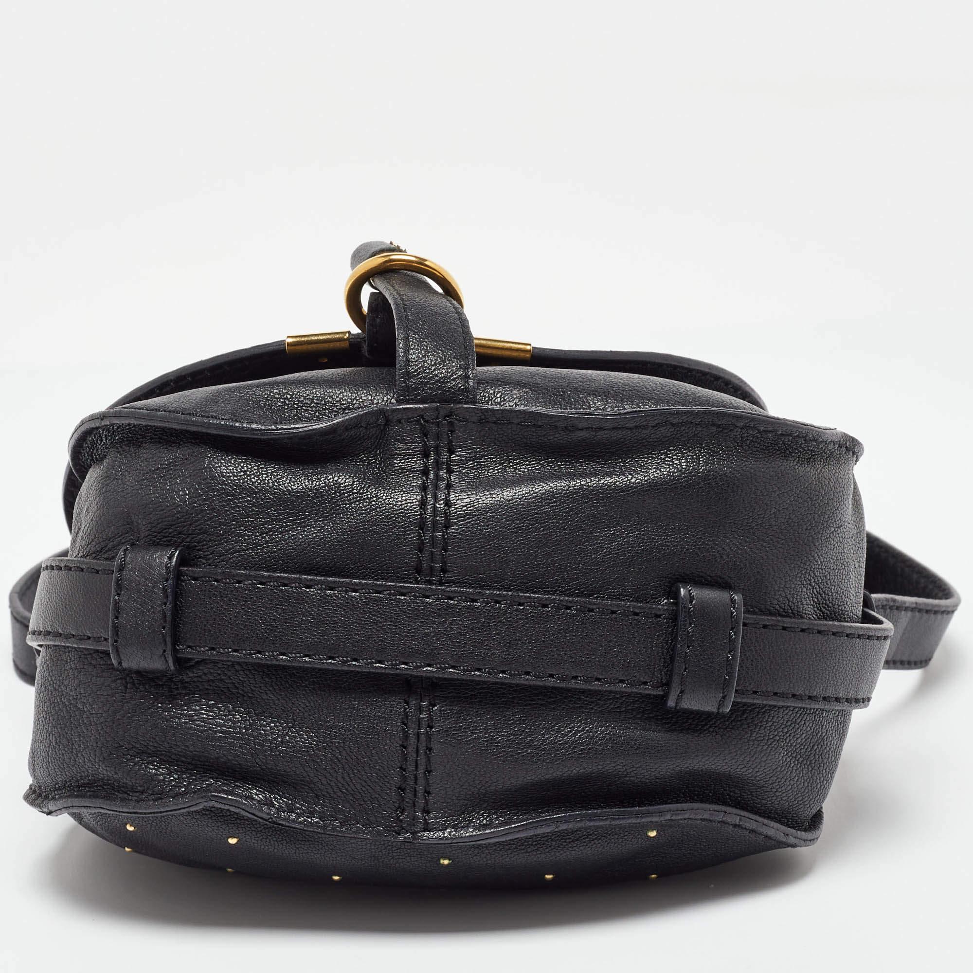 Chloe Black Leather Studded Mini Marcie Crossbody Bag 3