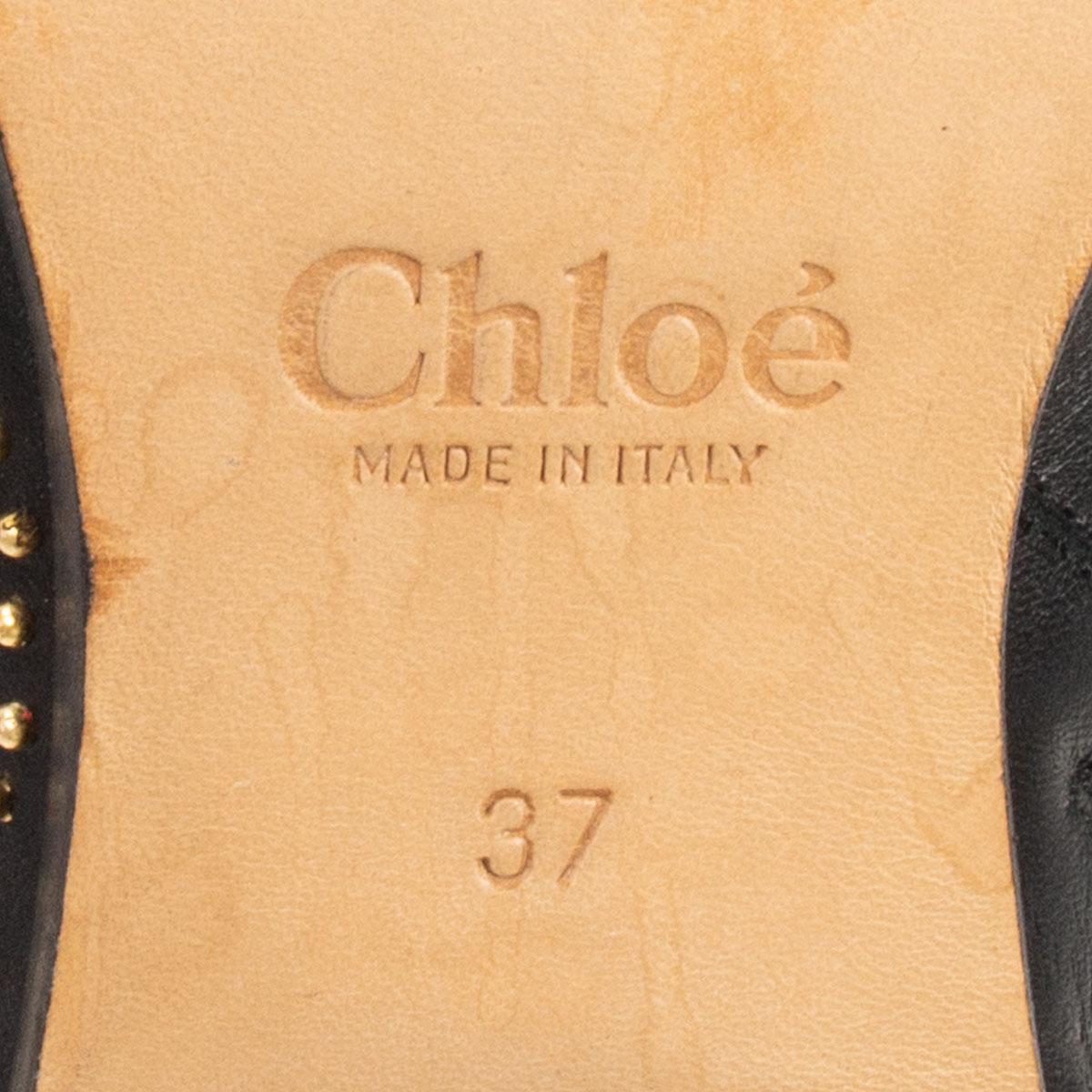 CHLOE black leather STUDDED SUSANNA Ankle Boots Shoes 37 For Sale 3