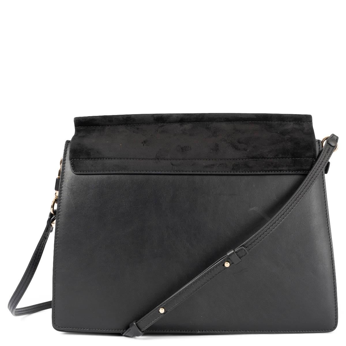 Women's CHLOE black leather & suede FAYE MEDIUM Shoulder Bag