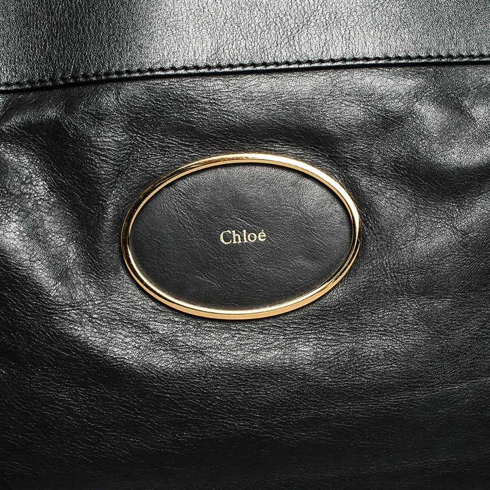 Chloe Black Leather Top Zip Tote In Good Condition In Dubai, Al Qouz 2