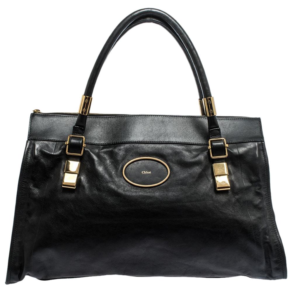 chloe black tote