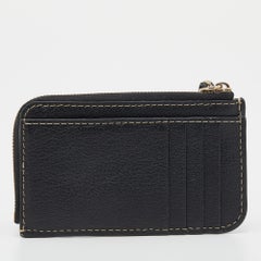 Chloe Black Leather Zip Card Holder