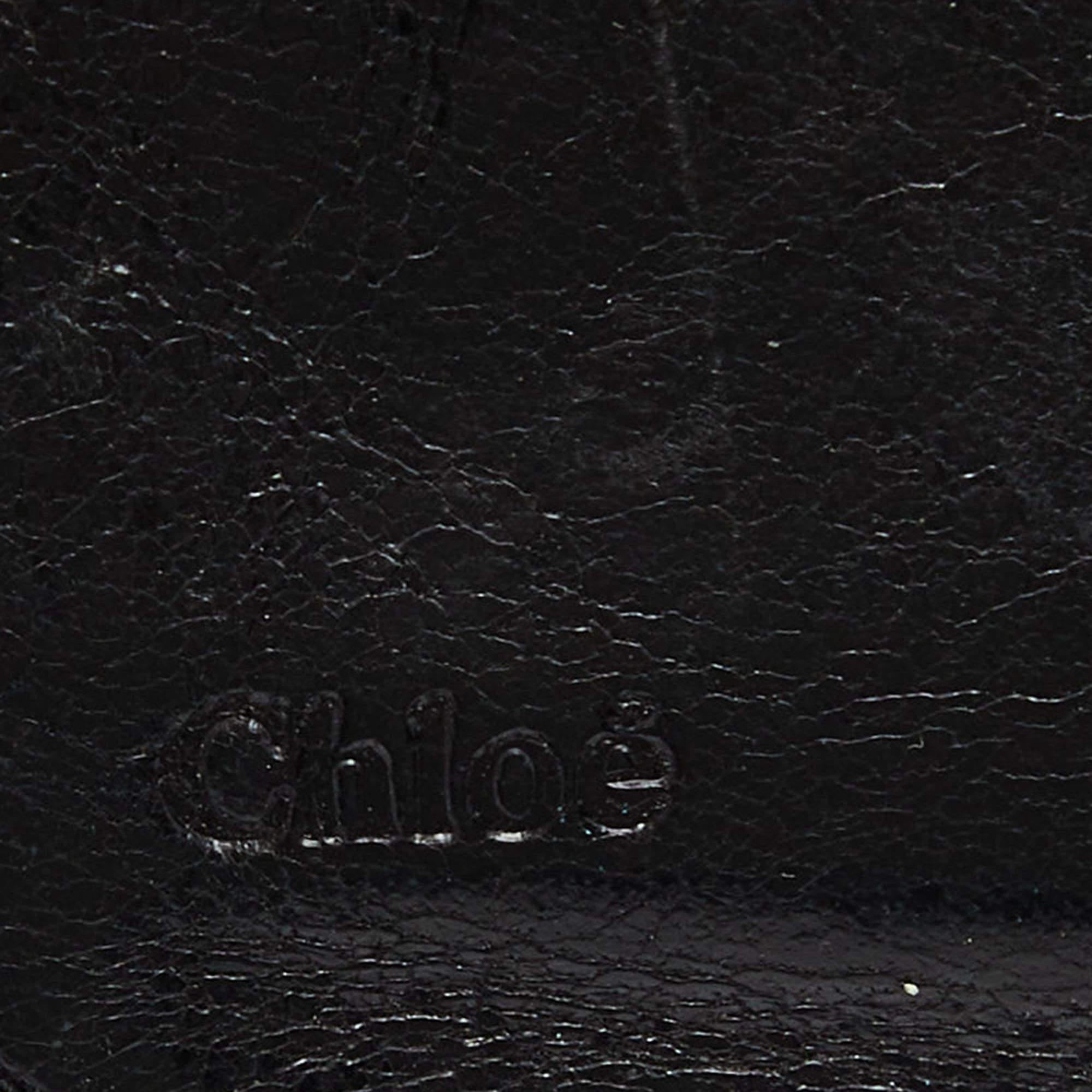 Chloe Black Leather Zip Compact Wallet For Sale 4