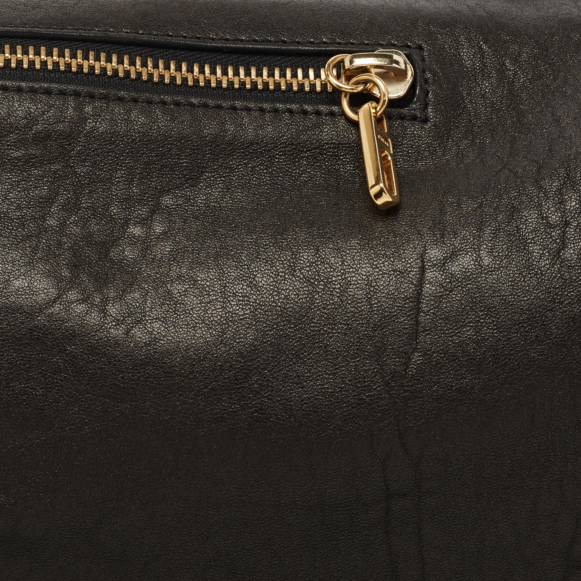 Chloe Black Leather Zip Messenger Bag 3