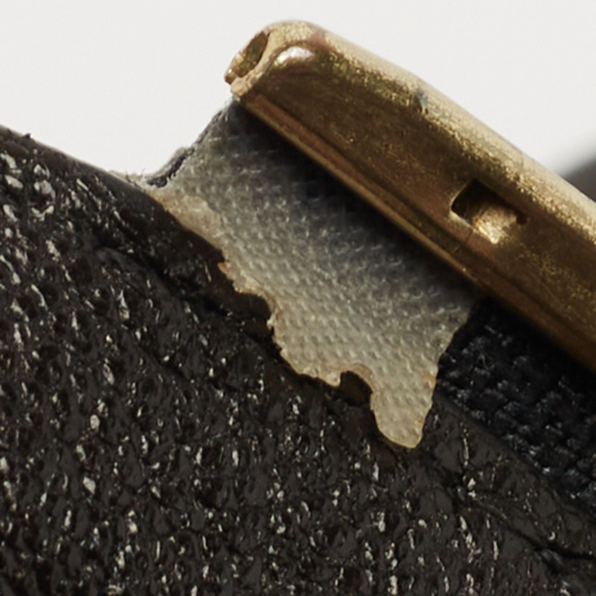 Chloe Black Leather Zip Messenger Bag 4