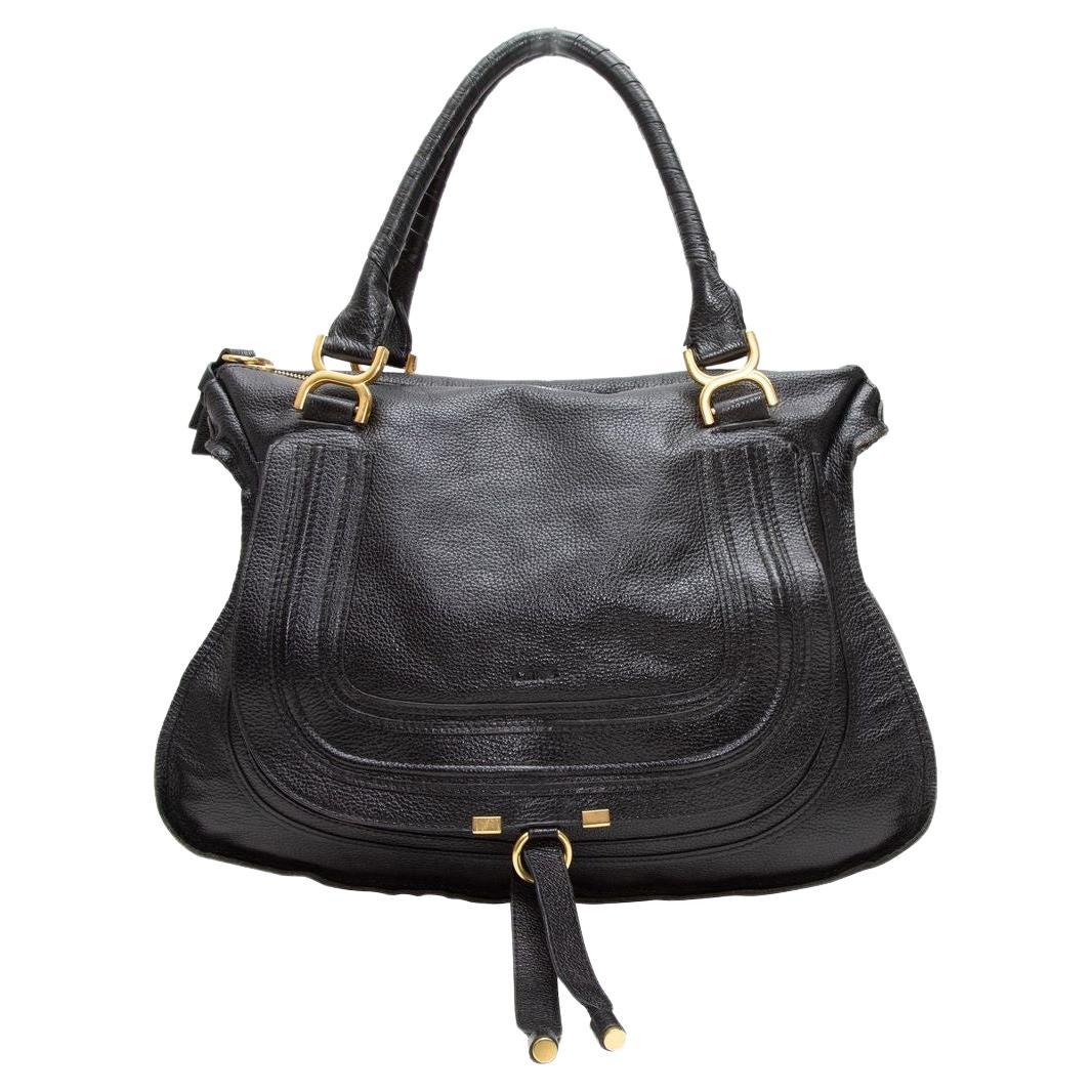 Chloe Black Marcie Leather Shoulder Bag