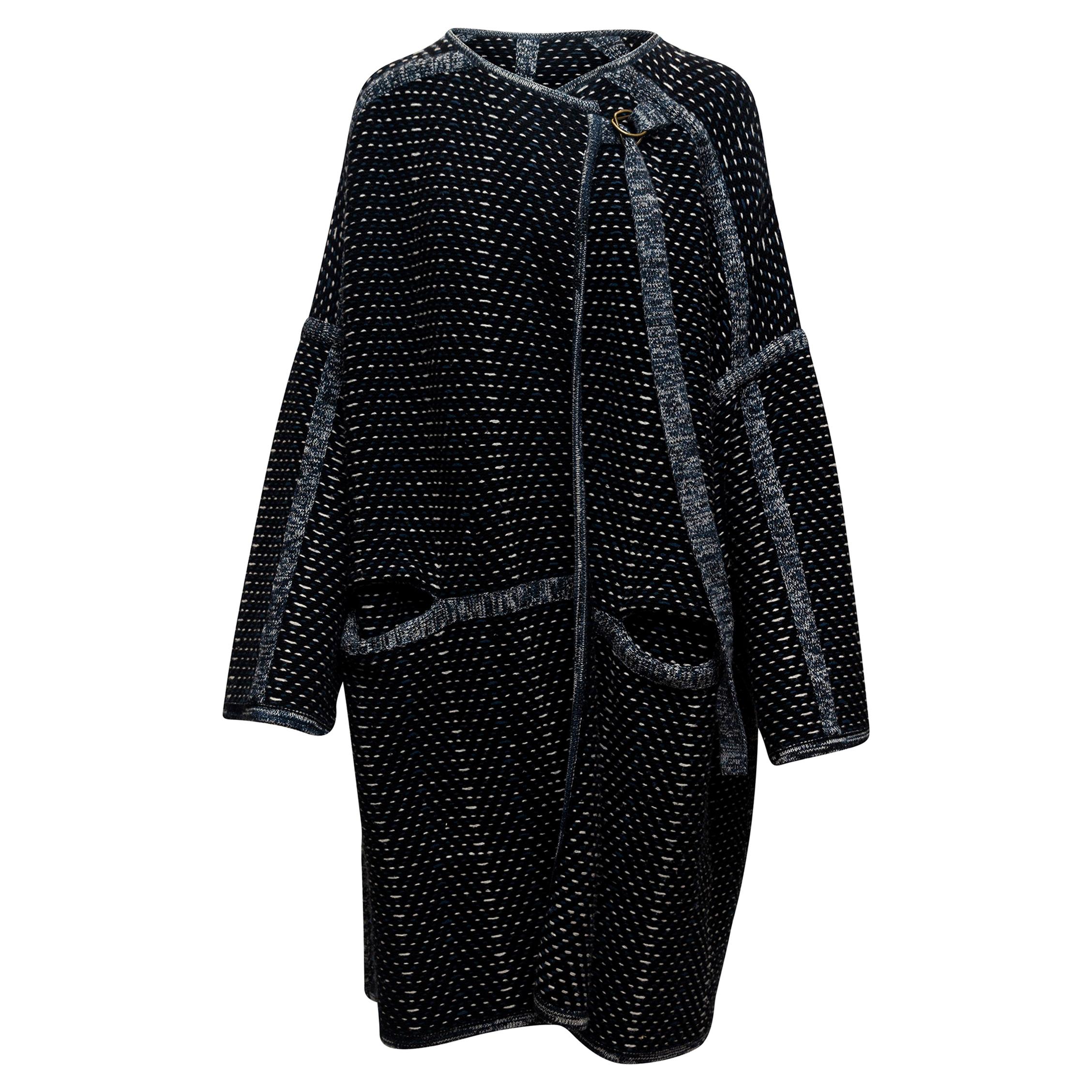 Chloe Black & Multicolor Long Knit Coat