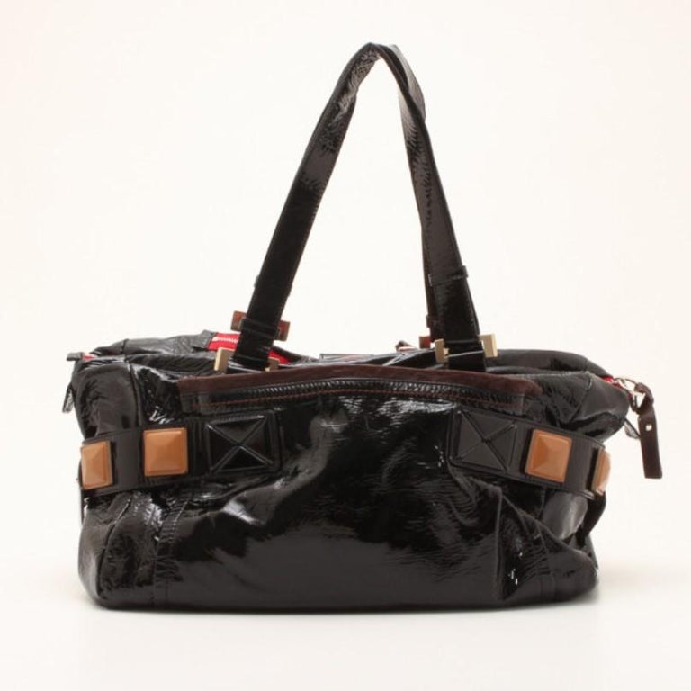 Chloe Black Patent Leather 'Audra' Tote For Sale at 1stDibs