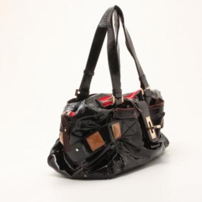 Fourre-tout 'Audra' en cuir verni noir de Chloe Excellent état - En vente à Dubai, Al Qouz 2