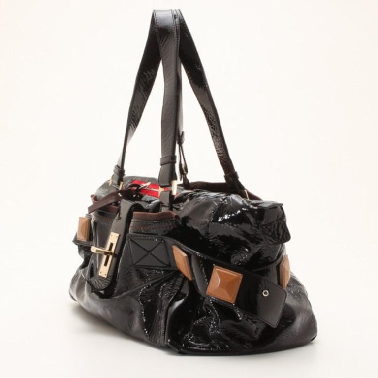 Chloe Black Patent Leather 'Audra' Tote For Sale at 1stDibs