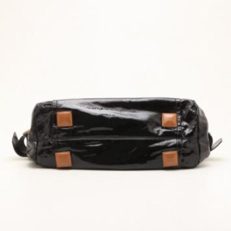 Fourre-tout 'Audra' en cuir verni noir de Chloe en vente 1
